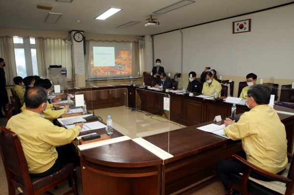 서천군, 야간관광 활성화 기본계획 수립 용역 중간보고회 개최 모습