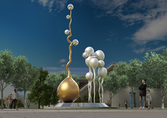 복합편의시설 체육관 주출입구 설치 미술작품 공모서 김의상씨가 출품한 ‘상승-에너지’.