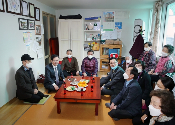 장종태 구청장, 갈마2동 동네마실(천수경로당 방문)