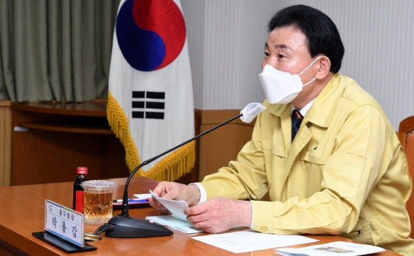 대전 중구, 2020년 공약이행평가위원회에 참석한 박용갑 구청장 모습