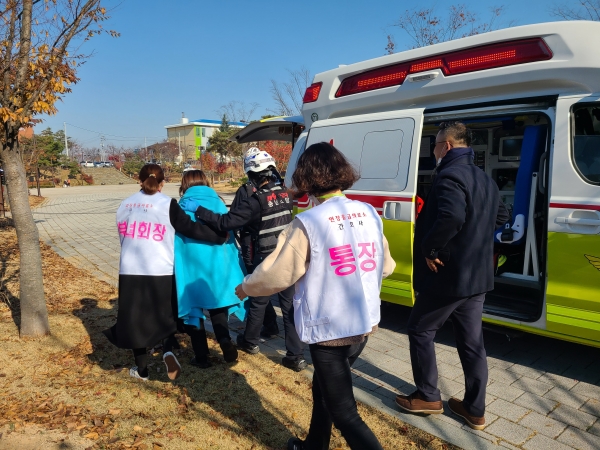 치매환자 실종 대비 대응 모의훈련 실시 모습