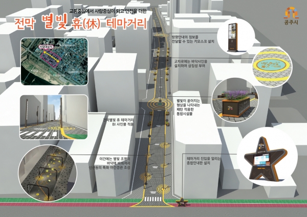 공공디자인 공모사업 선정 - 신관동 전막 별빛 휴 테마거리 조성사업 조감도