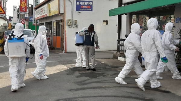 풍세면 코로나 방역활동 모습