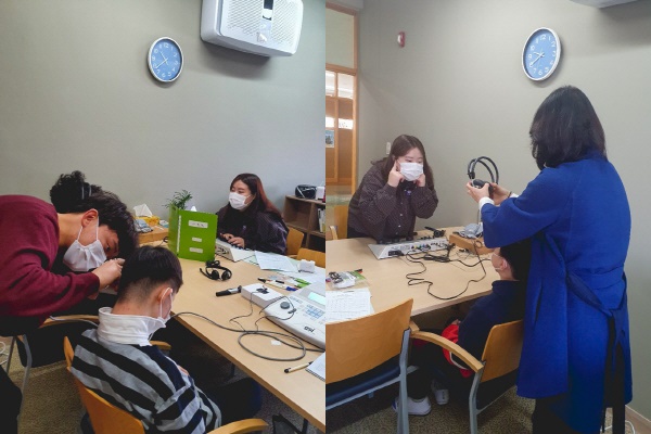 언어치료·청각재활학과 학생들이 지역의 난청 아동들을 위해 봉사활동을 펼쳤다.