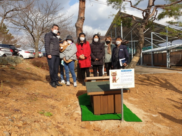 보령시청 내 길고양이 급식소