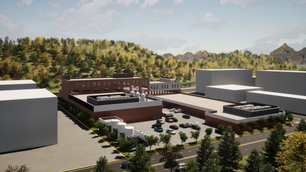 대전시가 국제과학비즈니스벨트 신동지구에 유치한 세계 최대규모 100㎿급 태양광 기업공동활용 연구센터 조감도.