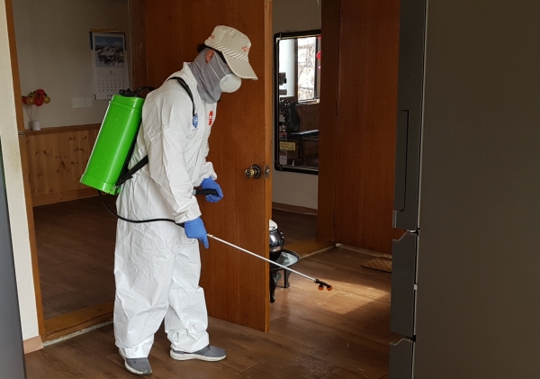 경로당 방역소독 모습