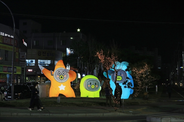 시가지 야간 경관 조명 조성 장면