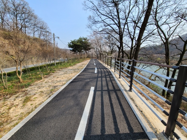 산서로 보행로 준공 모습