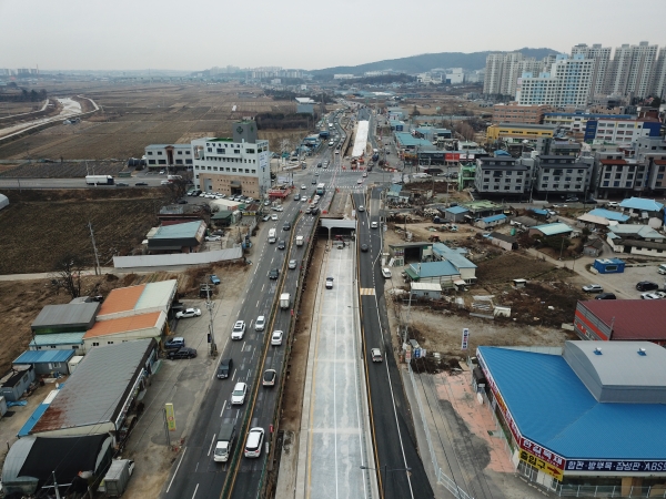 천안직산사거리 입체화 건설공사 임시 개통