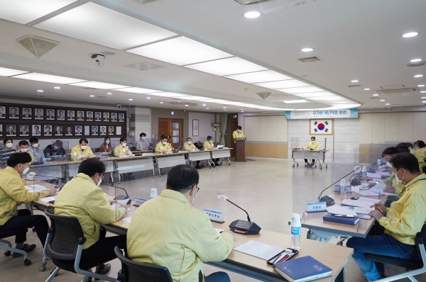 초미세먼지 재난대응훈련을 실시하고 있다