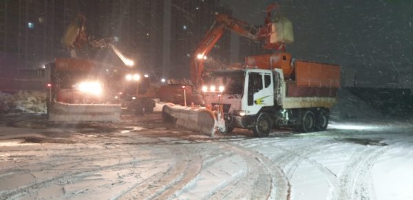 제설작업 실시 모습