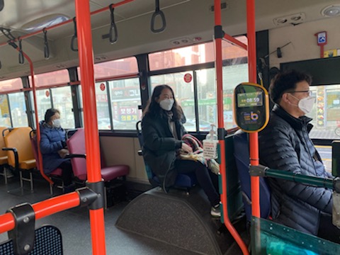 '버스기사 코로나19 집단감염 상황 대비'  실전연습 모습