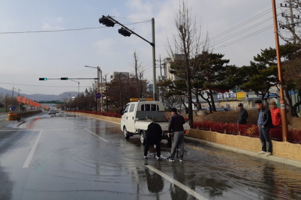 상수도시설 동파 예방 - 상수도시설 파열