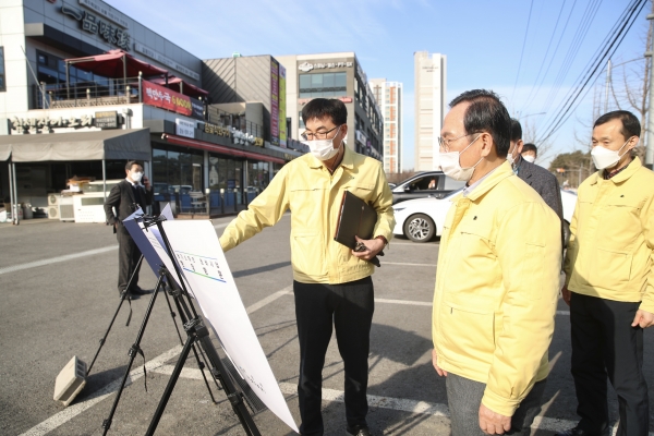 송기소하천 정비사업 현장 점검 모습