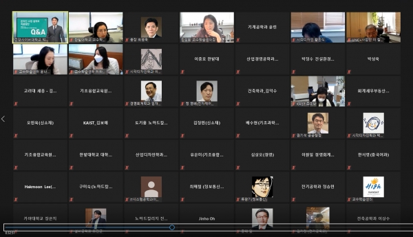 한밭대학교 교수학습센터가 28일 주최한 온라인 ‘2020 Faculty Development Forum’ 참여자 접속 화면