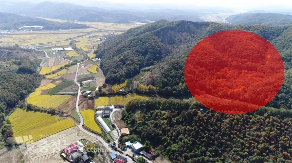 폐기물처리시설 입지 대상지역(빨간 원 안)