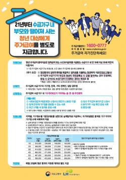 청년 주거급여 분리지급 안내문