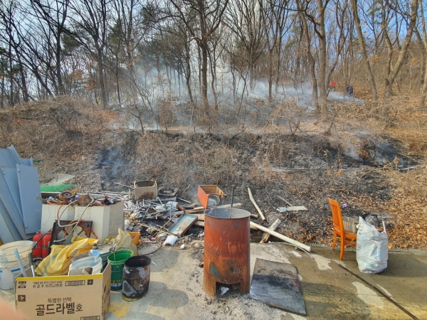 음봉면 삼거리 산불피해사진