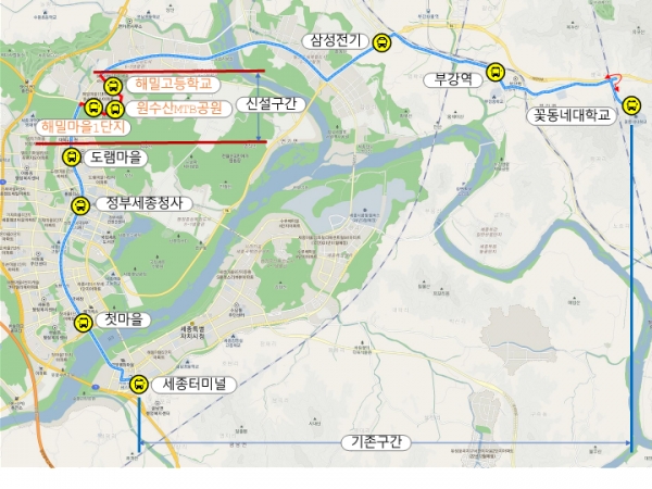 세종 시내버스 430번 노선도