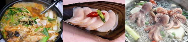 도다리 찌개, 오천항 키조개,  주꾸미 샤브샤브