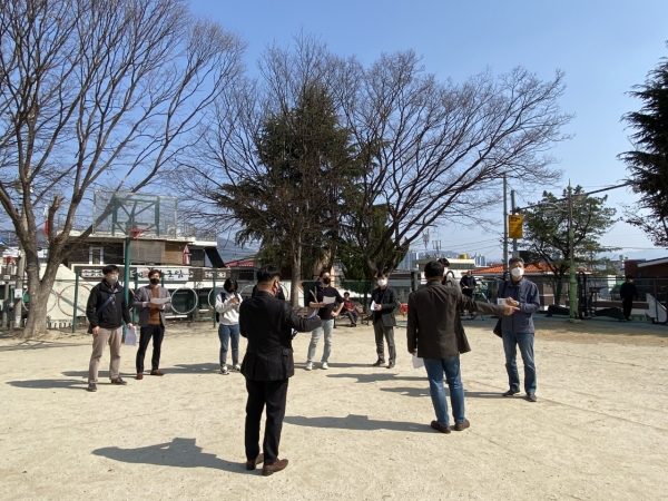 중리근린공원 복합문화센터 건립 현장설명회 개최 모습