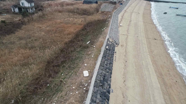 오야미 방조제 모습