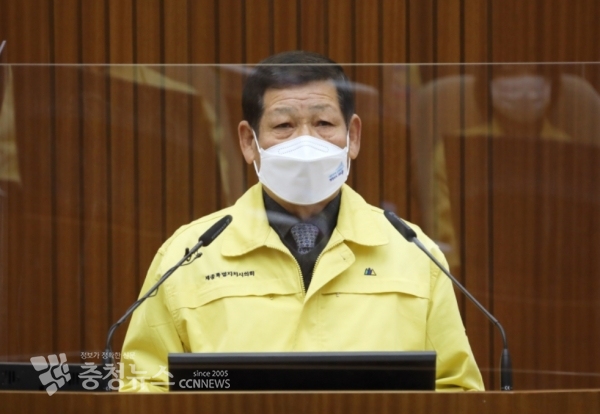 5분발언 하는 채평석 세종시의회 의원