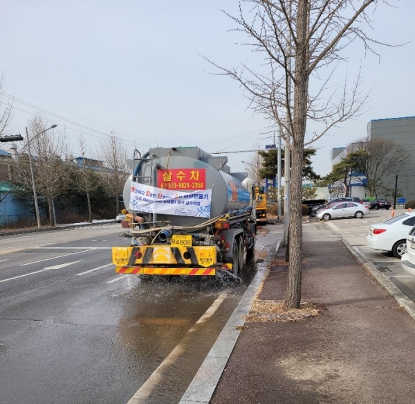 살수차 운행모습