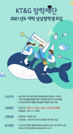 ‘2021 대학 상상장학생’ 모집 포스터