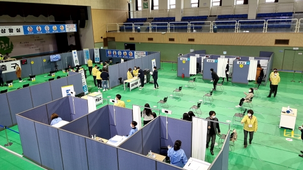 75세 이상 코로나19 백신 예방접종 모의훈련 개최