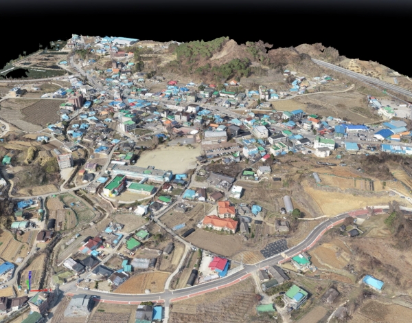 아산시 드론을 활용해 제작한 영인 아산지구 3차원 홍보 동영상