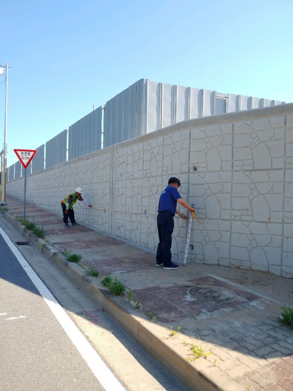 금산약초특화농공단지 사면보강공사 모습