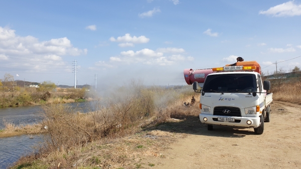 고병원성 조류인플루엔자(AI) 방역 장면