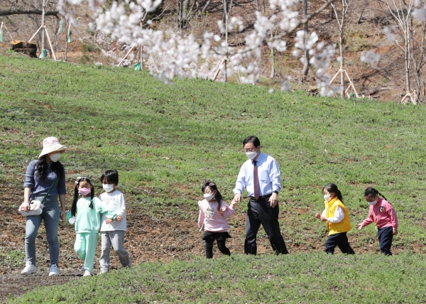 노루벌 생태학습원 임시 개원 모습