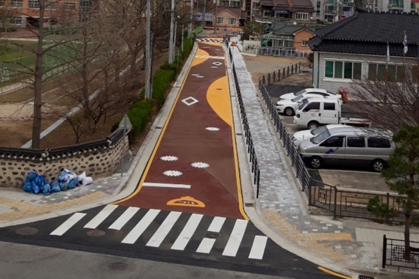 해미중학교 옆 안심도로 준공 장면