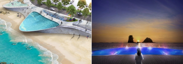 꽃지 전면부 공원 신축공사 조감도 (가로 합본)