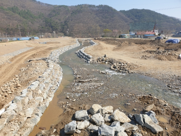 풍서천 친수지구 시공현장