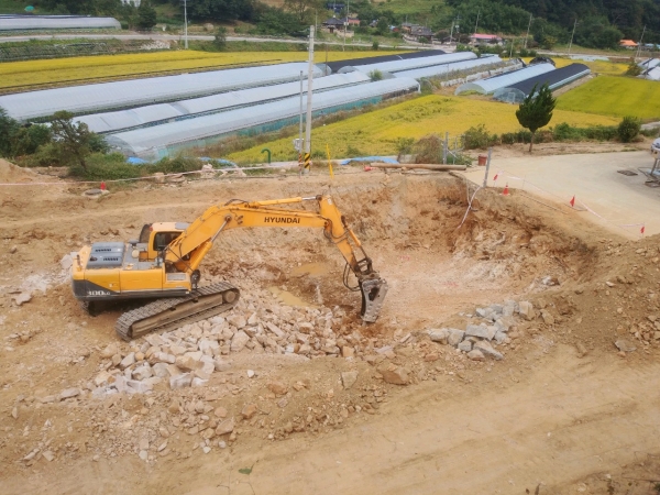 금성농공단지 노후 폐수관로 교체 공사 모습