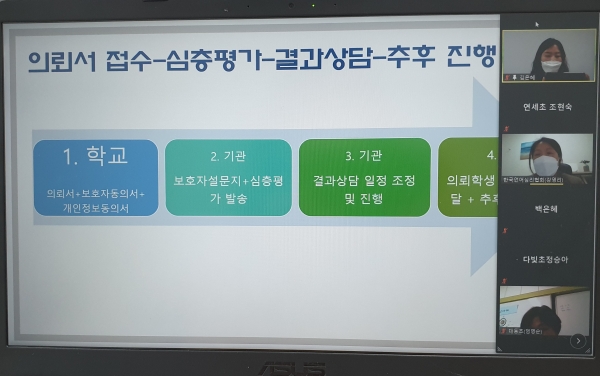 학생 정서행동특성검사 모습
