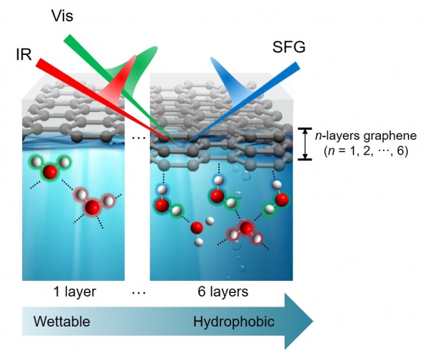 합-주파수 생성 분광법을 이용하여 얻은 그래핀-물 계면에서 물 분자의 수소결합 구조
