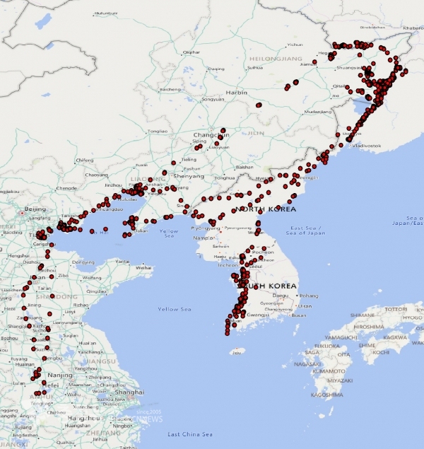 황새 행운이 이동경로