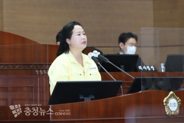 5분 발언하는 김선홍 천안시의회 의원