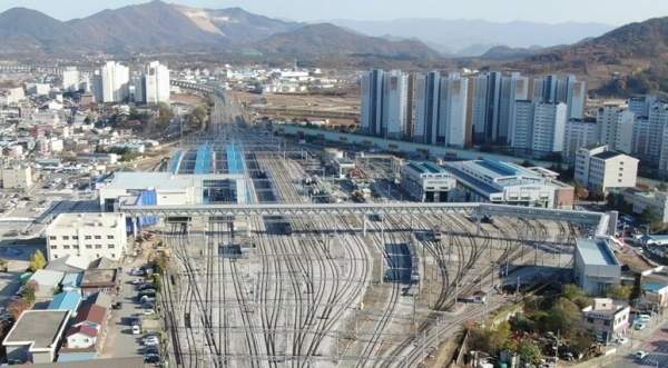 제천역 선상보도육교 전경