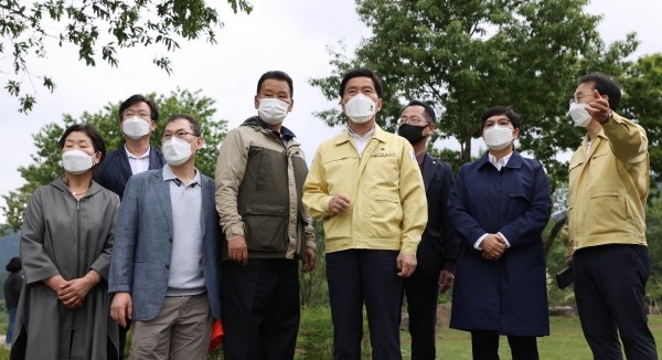 명예구청장 대청호 현장 방문 모습