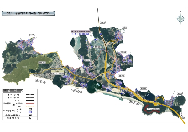 원산도 공공하수처리시설 계획평면도