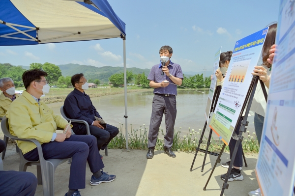 농업용 드론활용 벼 직파 시연회