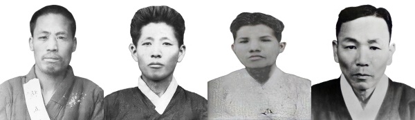(왼쪽부터) 권오설(1897~1930), 이선호(1904~1950), 박래원(1902~1982), 이동환(1901~1982)