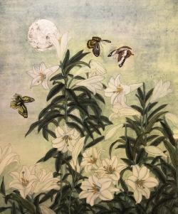 김보미, 달 아래, 73x61cm, 한지에 채색