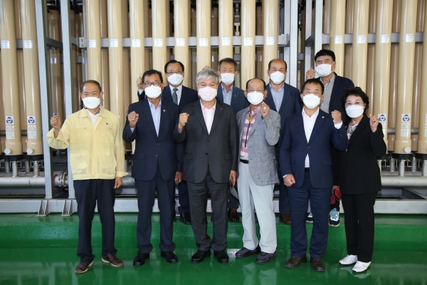 문정우 금산군수 금산정수장 방문 모습